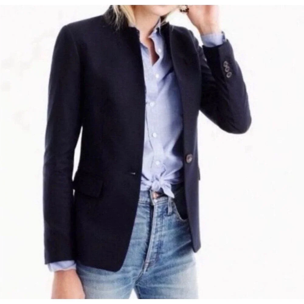 J crew regent navy blazer wool size 6